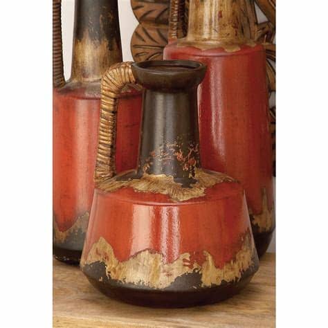 Accent your decor with vases from temple & webster. Ceramic Decorative Vase Rattan Handle 12 In. Rustic Jug ...