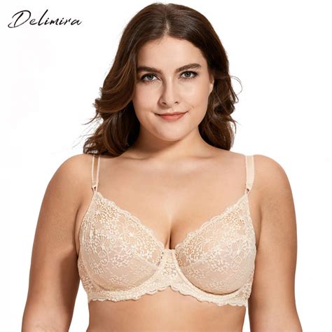 delimira women full coverage underwired non foam plus size floral lace bra buy at the price of