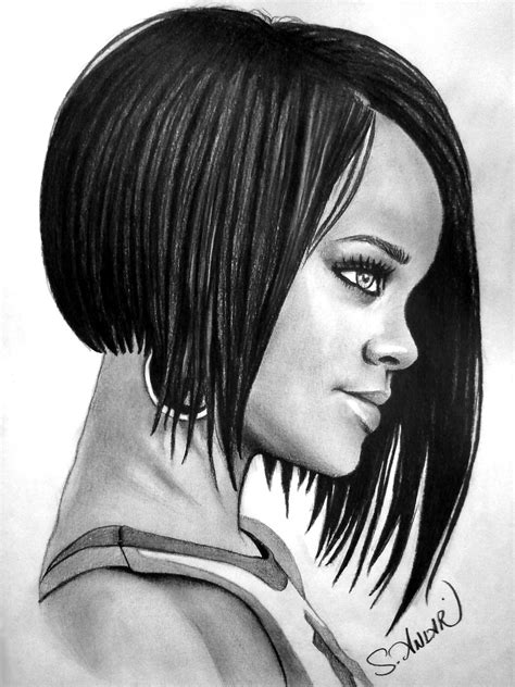 Charcoal Drawing Rihanna Charcoal Drawing Drawing Artwork Rihanna