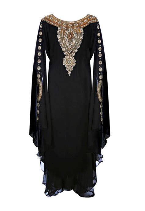 Amina Moroccan Abaya Caftan Gold Embellished Kaftan Dress Etsy