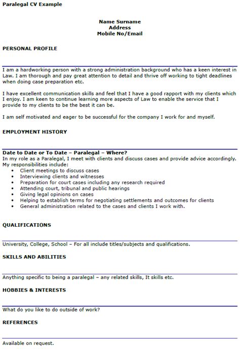 You will be working with clients who may be under pressure for any number of reasons. Paralegal CV Example - icover.org.uk