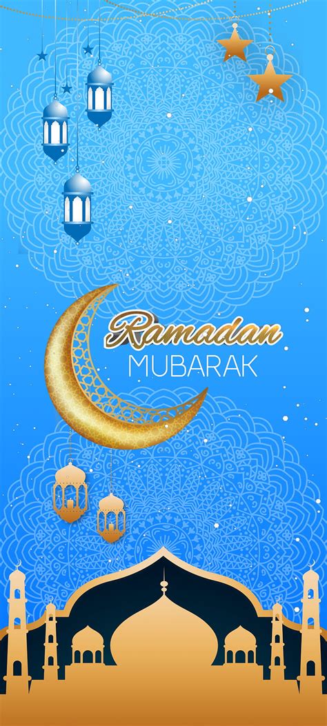 Ramadan Mubarak Ramadan2022 Aqua Crescent Moon Muslim Hd Phone