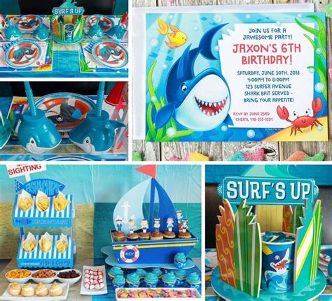Shark Party Ideas Shark Party Kids Supplies For Boys Birthdays