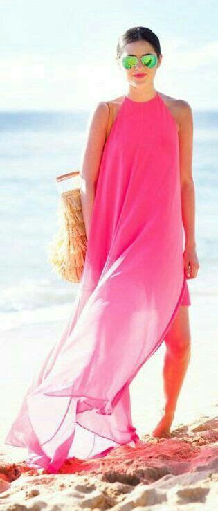 Pink Beach Dresses Neon Dresses Beach Maxi Dress Dresses Chiffon