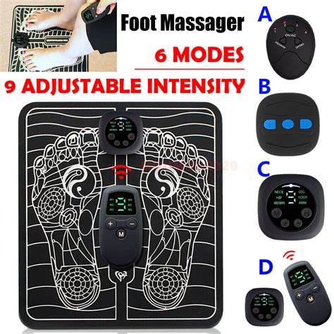 Electric Ems Foot Massager Pad Feet Muscle Stimulator Massager Mat Relax 6 Modes Ebay