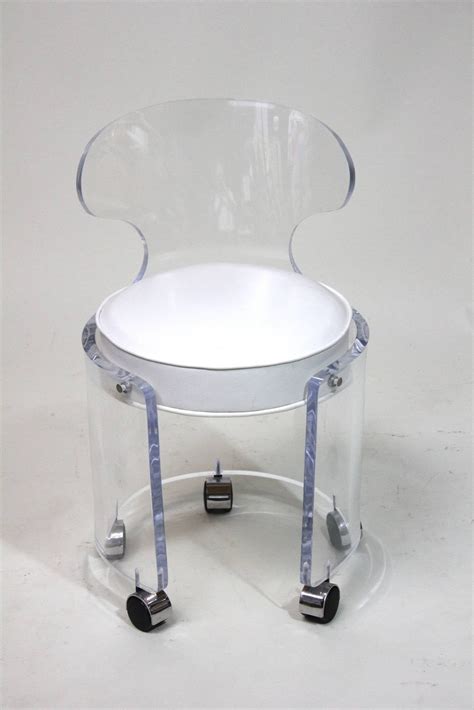 With so many vanity chairs to choose from, it. 1970 Lucite Vanity Chair , Glam in White Leather Charles ...