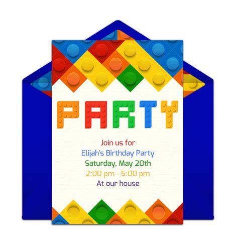 Brick Party Invitations | Party invitations, Invitations, Online invitations