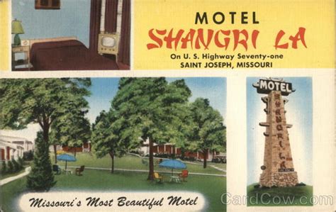 Motel Shangri La St Joseph Mo Postcard