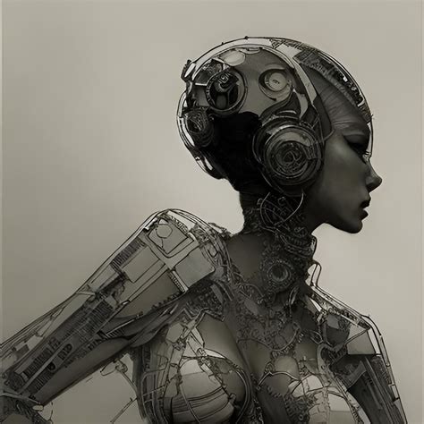 Illustration Artistiques Portrait Of A Girl In A Futuristic Cyberpunk Woman Style Europosters