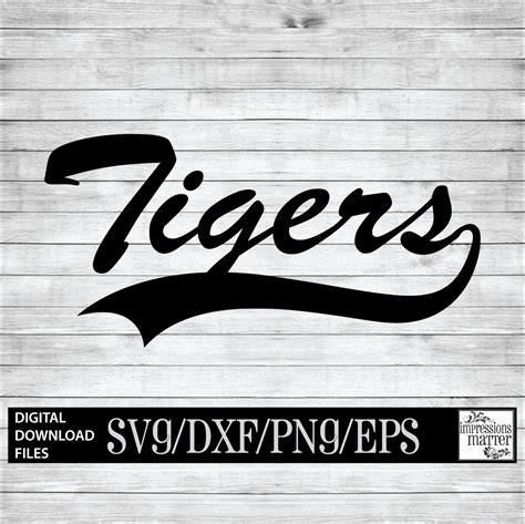 Tigers Script Digital Art File SVG And DXF File For Cricut Etsy