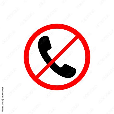 No Phone Sign Red Sign On White Background Forbidden Call Vector Icon