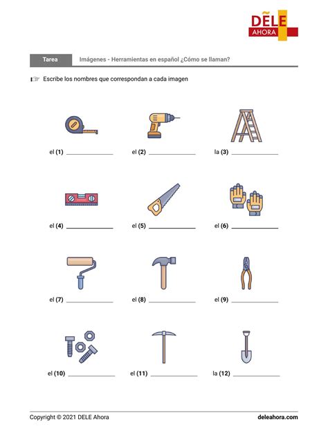 Imágenes Herramientas En Español ¿cómo Se Llaman Vocabulario