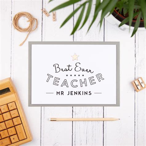 Look At This Delightful Best Teacher Card Teacher Personalized