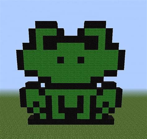 Frog Mario Pixel Art Minecraft Map