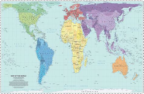 Updated Peters Projection World Map Laminated Ubuy Malaysia