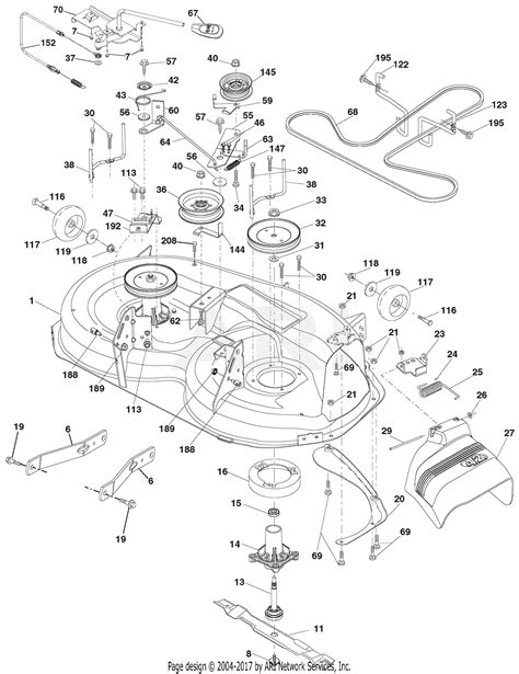 Ariens 936038 960460002 00 42 Hydro Tractor Parts Diagram For Mower Deck