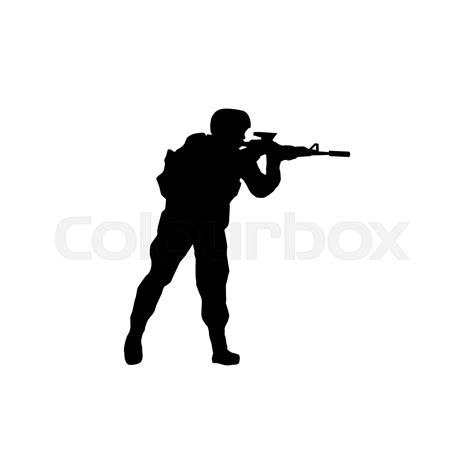 Soldiers Silhouettes Stock Vector Colourbox