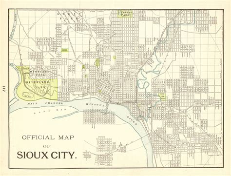 1898 Antique Sioux City Iowa Street Map George Cram City Map Etsy