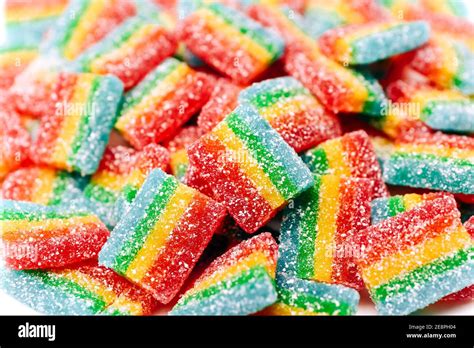 Rainbow Juicy Gummy Candies Background Jelly Sweets Stock Photo Alamy
