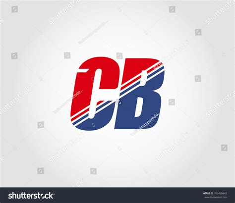 Letter C And B Red And Blue Combination Logo Royalty Free Stock