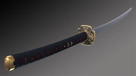 Espada Katana Samurai Modelo 3d Gratis 3ds Obj Dae Fbx Mtl Free3d