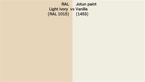 RAL Light Ivory RAL 1015 Vs Jotun Paint Vanilla 1453 Side By Side