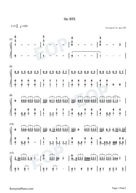 bts numbered musical notation preview