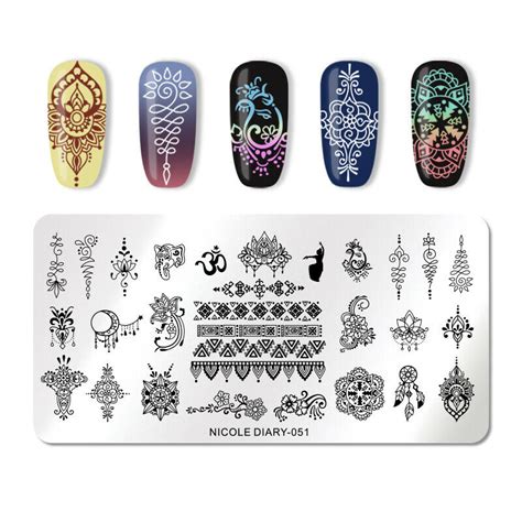 121 Patterns Nicole Diary Nail Stamping Plates Stainless Steel Nail Art