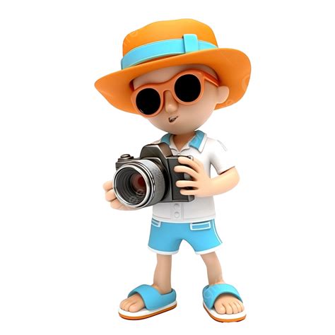 3d Summer Character Holding Camera For Take A Photo 3d Summer