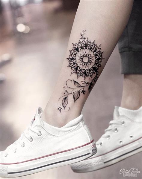 15 lastest lower leg ink tattoo designs with flower this spring and summer tattoos leg