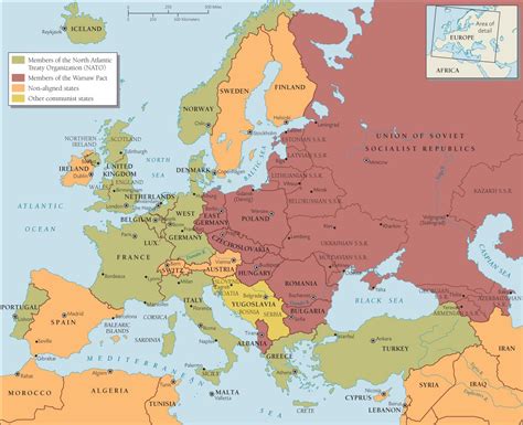 Map Of Europe During The Cold War Topographic Map Of Usa With States
