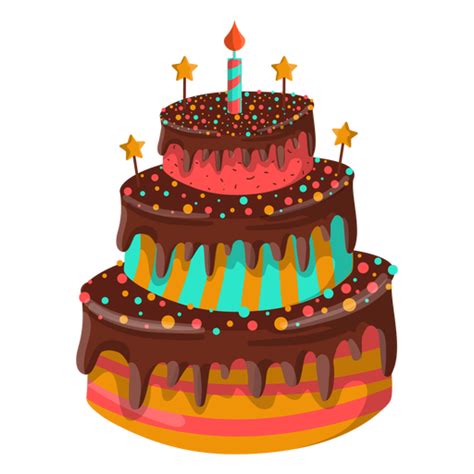 Diseño Png Y Svg De Ilustración De Pastel De Cumpleaños De Chocolate