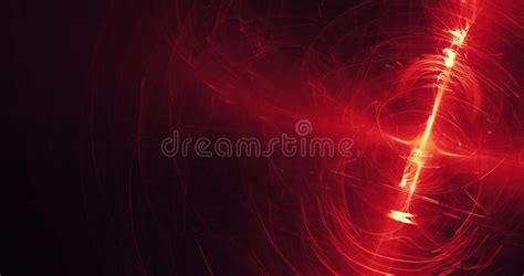 Red And Yellow Abstract Lines Curves Particles Background Stock