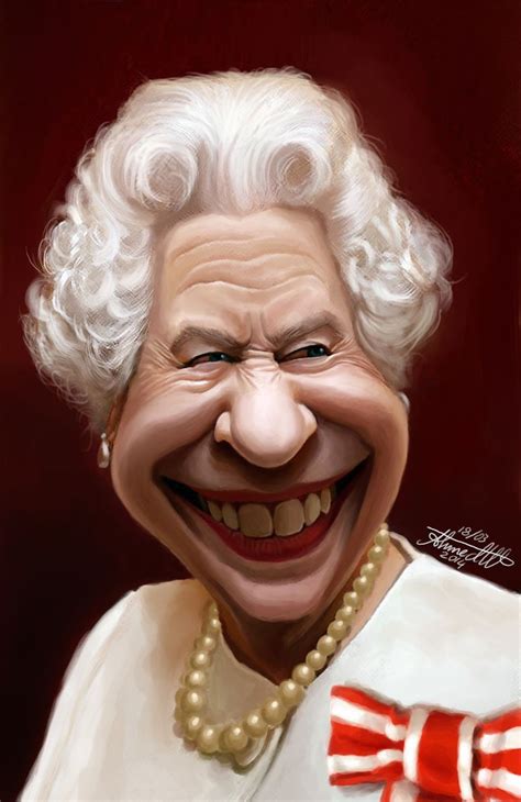 Queen Elisabeth Celebrity Caricatures Funny Face Drawings Caricature