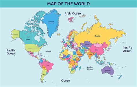 World Map With Names Vector Art Icons And Graphics For Free Download