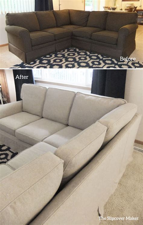 Maybe you would like to learn more about one of these? Sectional Slipcover in Rustic Linen Cotton | The Slipcover ...