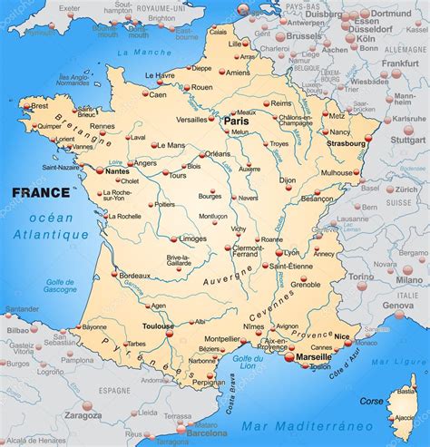Karta Bretagne Frankrike Frankrike Karta Normandie Europa Karta