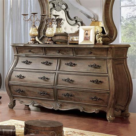 Furniture Of America Duly Solid Wood 9 Drawer Dresser In Natural Tone