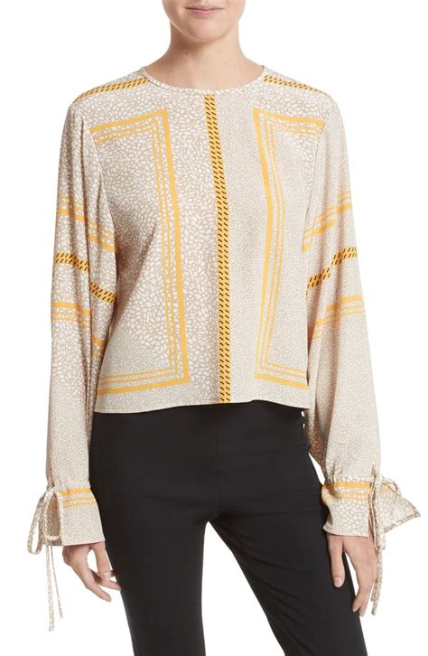 Derek Lam 10 Crosby Print Silk Blouse Nordstrom