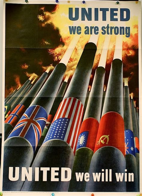 World War Ii Poster 1943 United We Are Strong United Nations