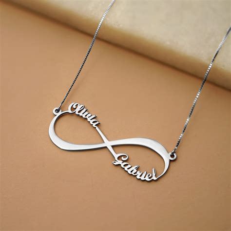 Infinity Name Necklace In 10k White Gold Forever My