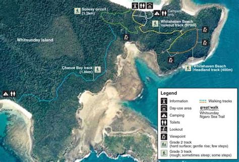 Whitehaven Beach Map For Boating And Walking 2022