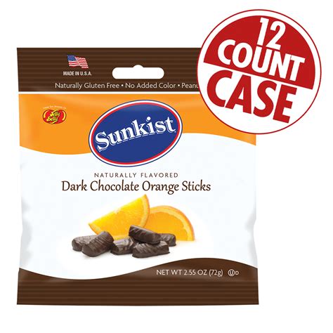 Sunkist Dark Chocolate Orange Sticks 6 Oz Bag 12 Count Case Odoo
