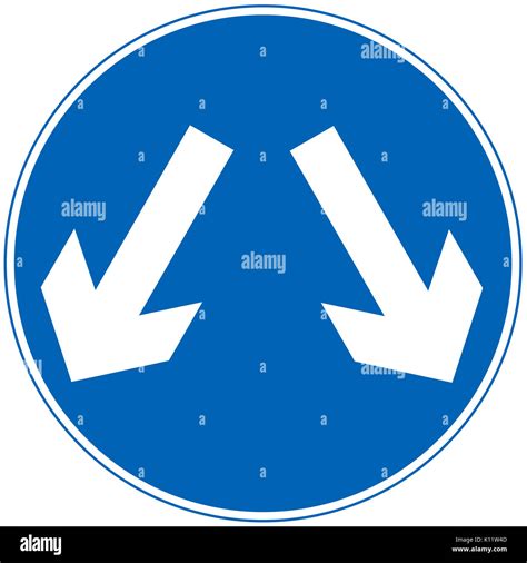 Vehicles May Pass Either Side To Reach Same Destination Road Sign On