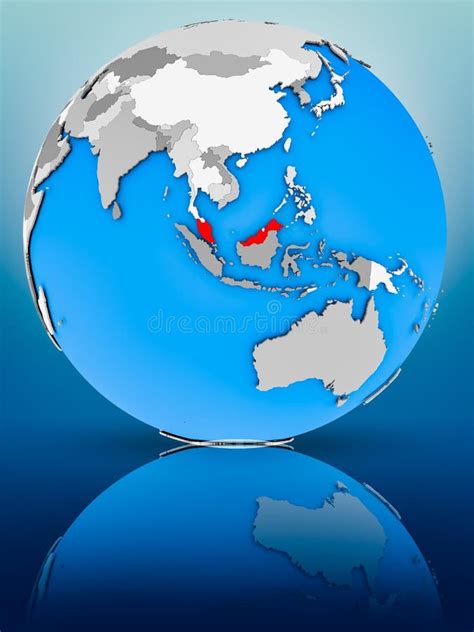 Malaysia On Political Globe Stock Photo Image Of Render Country
