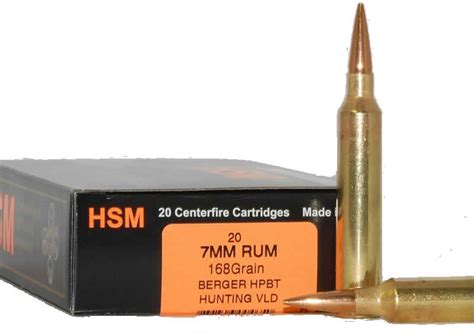 Hsm Trophy Gold Rifle Ammo 7rum168vld 7mm Remington Ultra Mag Berger