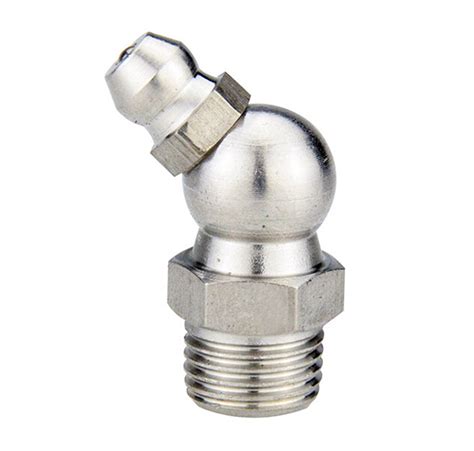 M8 X 1mm Metric 45 Degree Stainless Grease Zerk Nipple Fitting For
