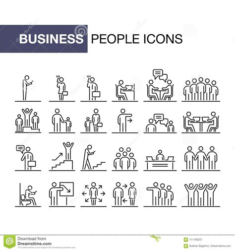 People Line Icons Business People Groups Outline Pictograms Add Friend Request Communication