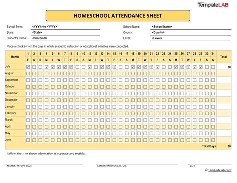 Free Printable Attendance Sheet Templates Word Excel