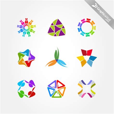 Free Colorful Logo Design Elements Set 05 Graphicswall